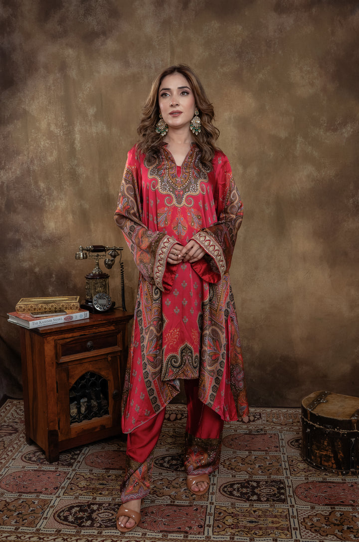 OPULENT RED  KALAMKARI SET