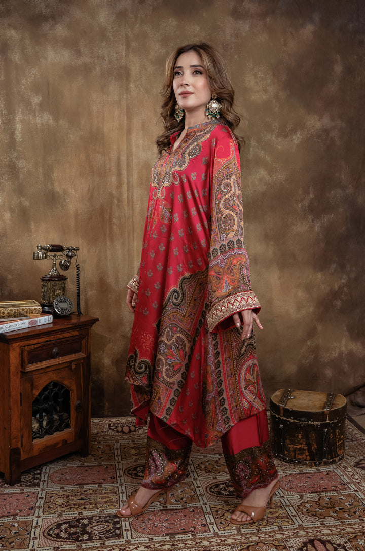 OPULENT RED  KALAMKARI SET