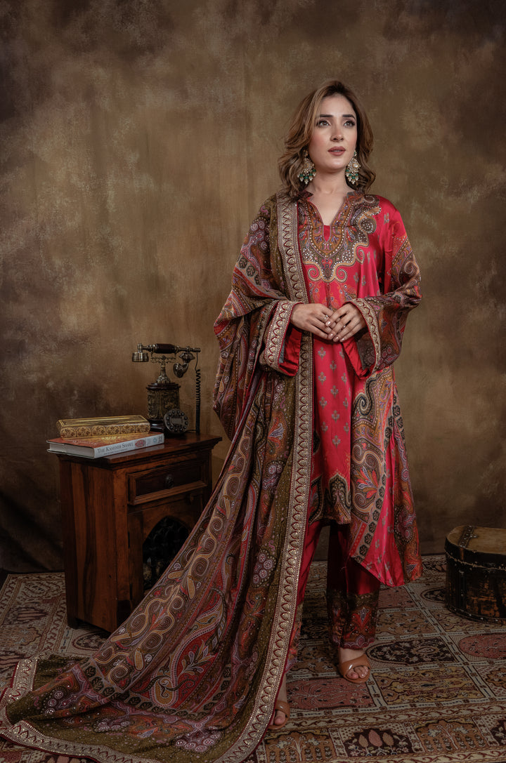 OPULENT RED  KALAMKARI SET