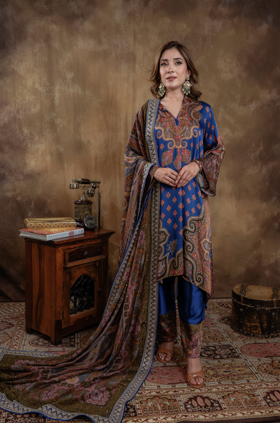 MIDNIGHT BLUE KALAMKARI SET