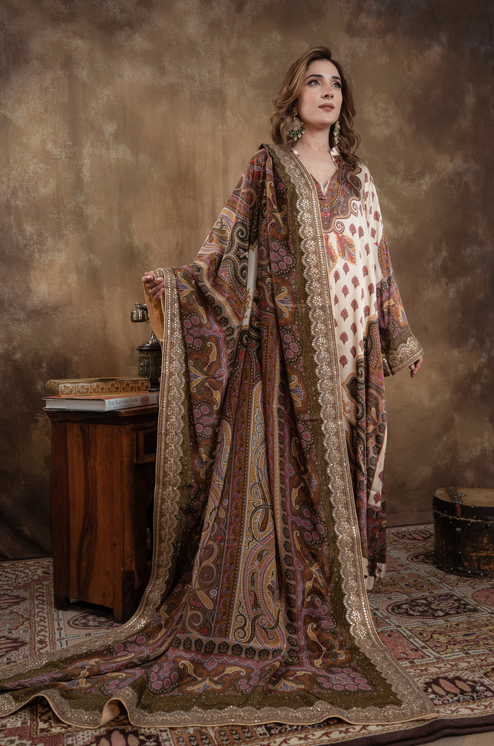 CRÈME WHITE  KALAMKARI SET